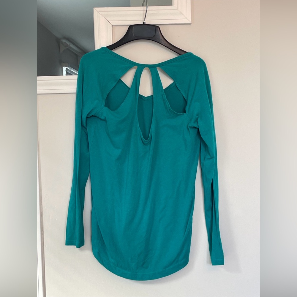 Calia by Carrie Underwood Women’s Keyhole Teal Workout Top Side Medium